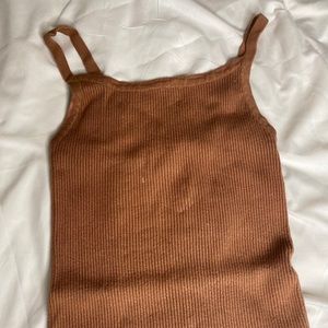 Forever 21 Beige Ribbed Bodysuit